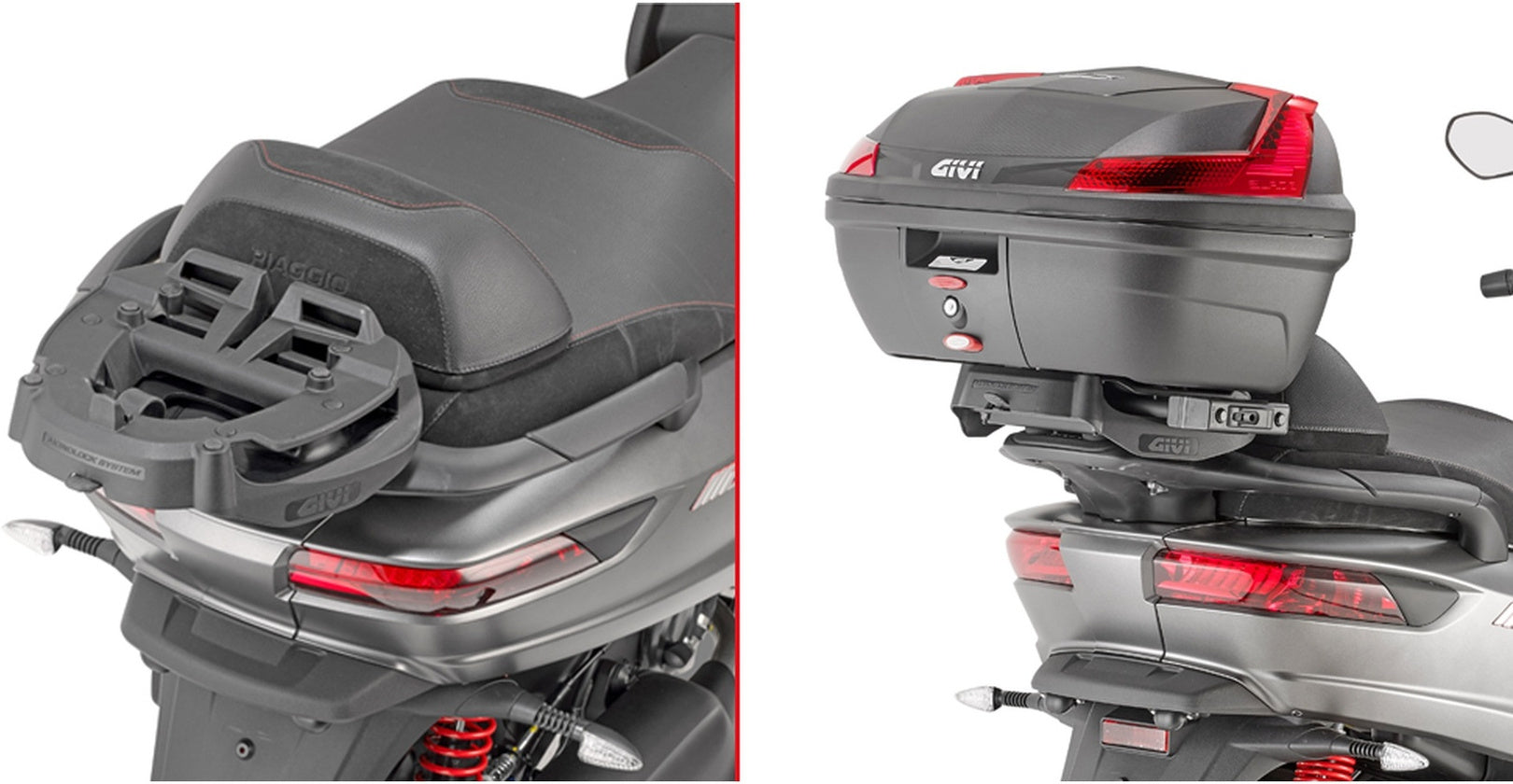 Monokey Trekker Alaska Aluminium Top Case - 56 Lt Trekker Alaska Aluminium - Givi Compatible With Piaggio Mp3 350 - 400 - 500 Sport (2018-2021)