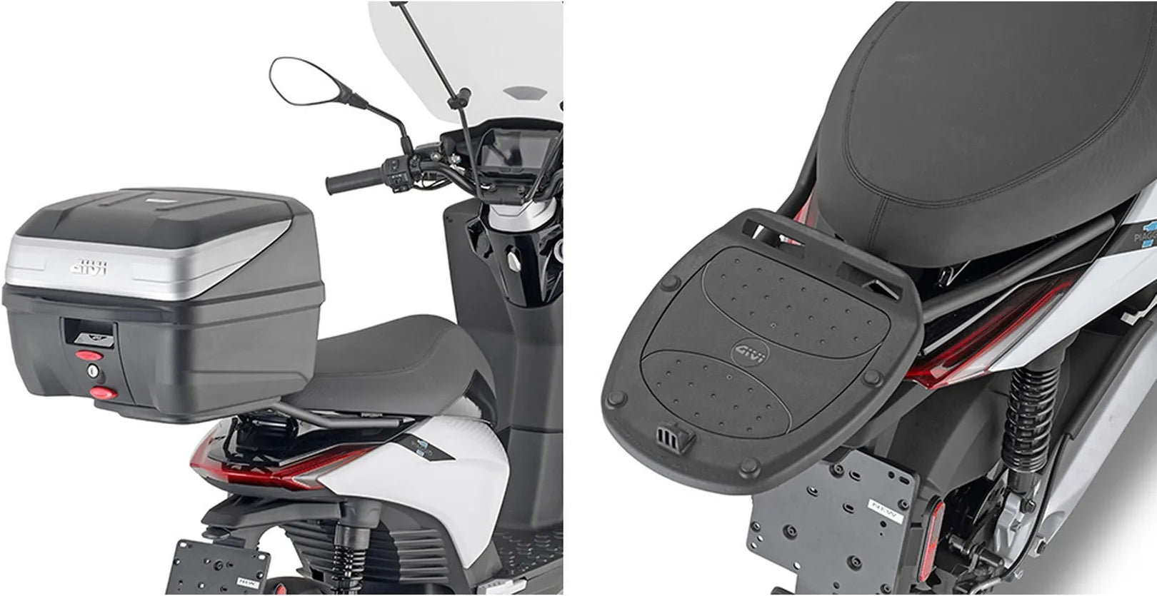 Baúl Monolock Vision Negro Tech 34 Lt Vision Plastico - Givi Compatible Con Piaggio Electric 1 E (2021-2024)