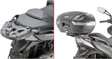 Monokey Silver Tech Top Case - 47 Lt Technopolymer - Givi Compatible With Kymco Xciting 400 I S Tcs (2018-2024)