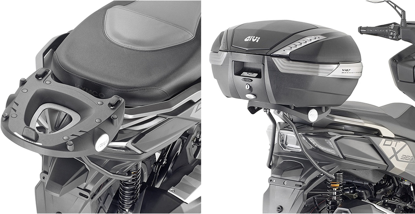 Monokey Trekker Dolomiti Aluminium Top Case - 46 Lt Trekker Dolomiti Aluminium - Givi Compatible With Kymco Dtx 360 125 - 300 - 350 (2021-2024)