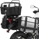 Monokey Trekker Alaska Black Aluminium Top Case - 56 Lt Trekker Alaska Aluminium - Givi Compatible With Triumph Tiger 800 - Xc - Xr (2011-2017)
