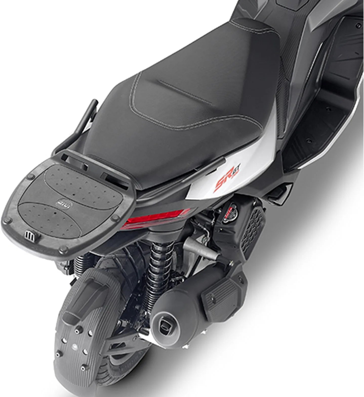 Baúl Monolock Riviera Negro Tech 46 Lt Riviera Plastico - Givi Compatible Con Aprilia Sr Gt 125 - 200 (2022-2024)
