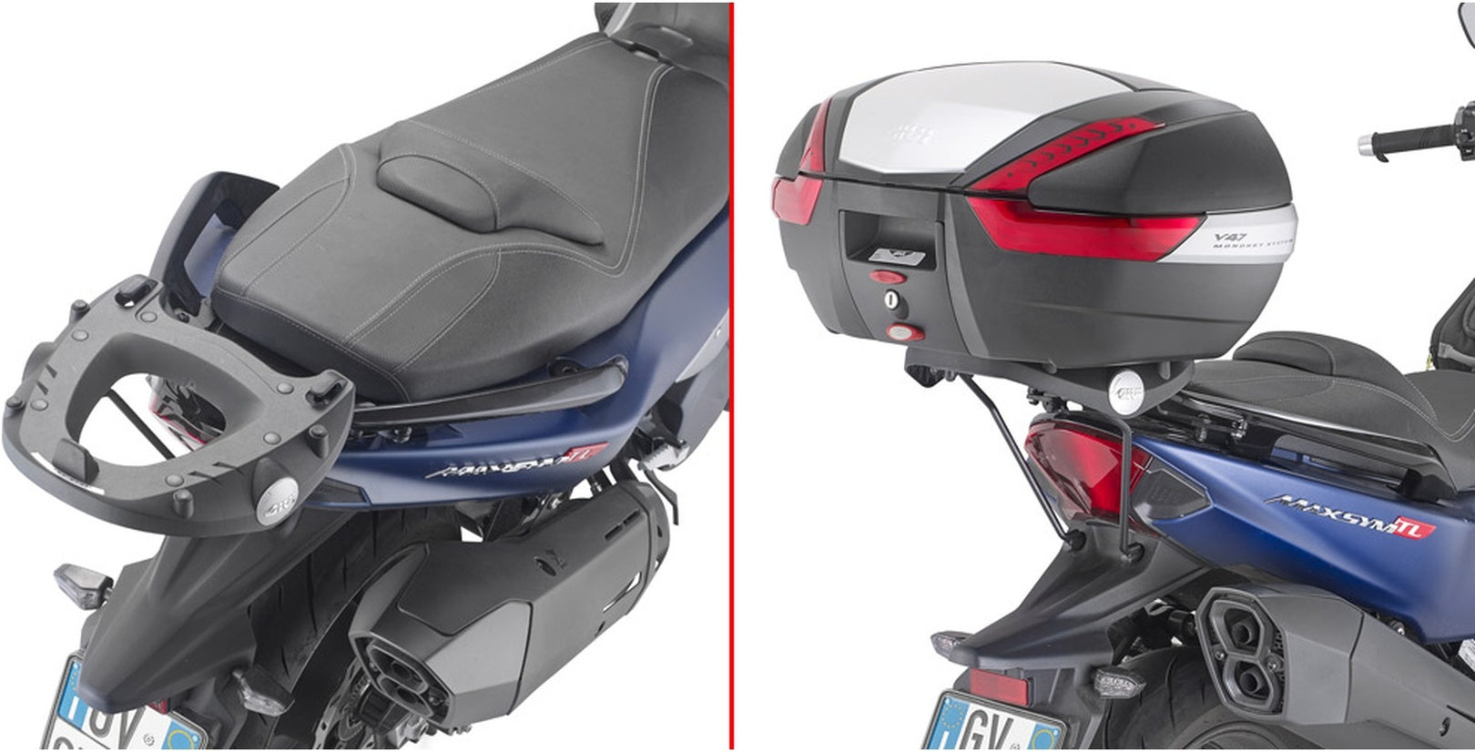 Monokey Black Top Bag - 40 Lt Nylon - Givi Compatible With Sym Max Sym Tl 508 (2020-2024)