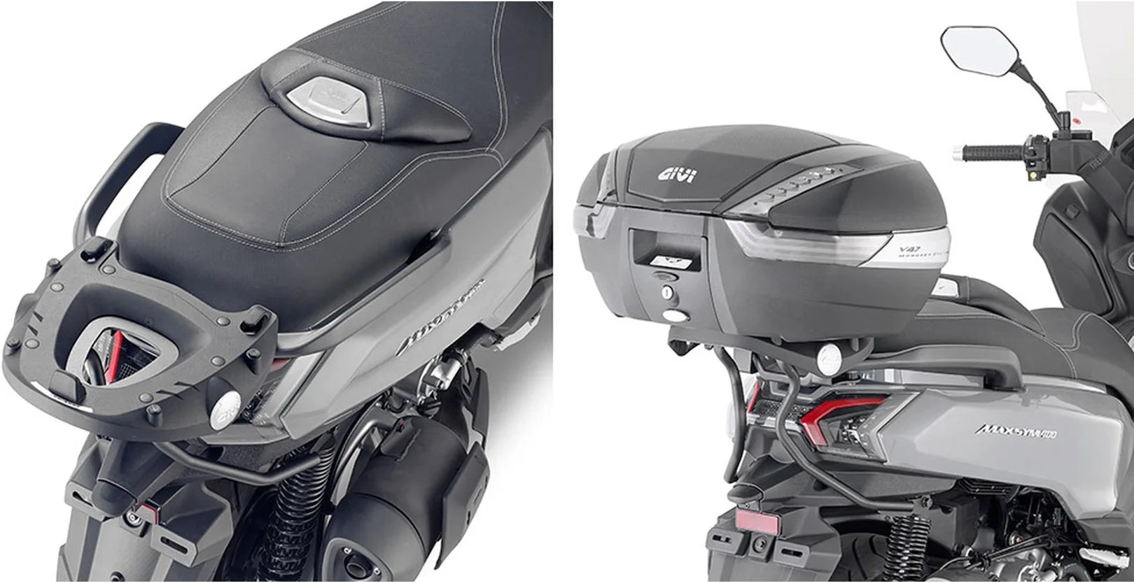 Baúl Monolock Plata 32 Lt Plastico - Givi Compatible Con Sym Max Sym 400 (2021-2024)