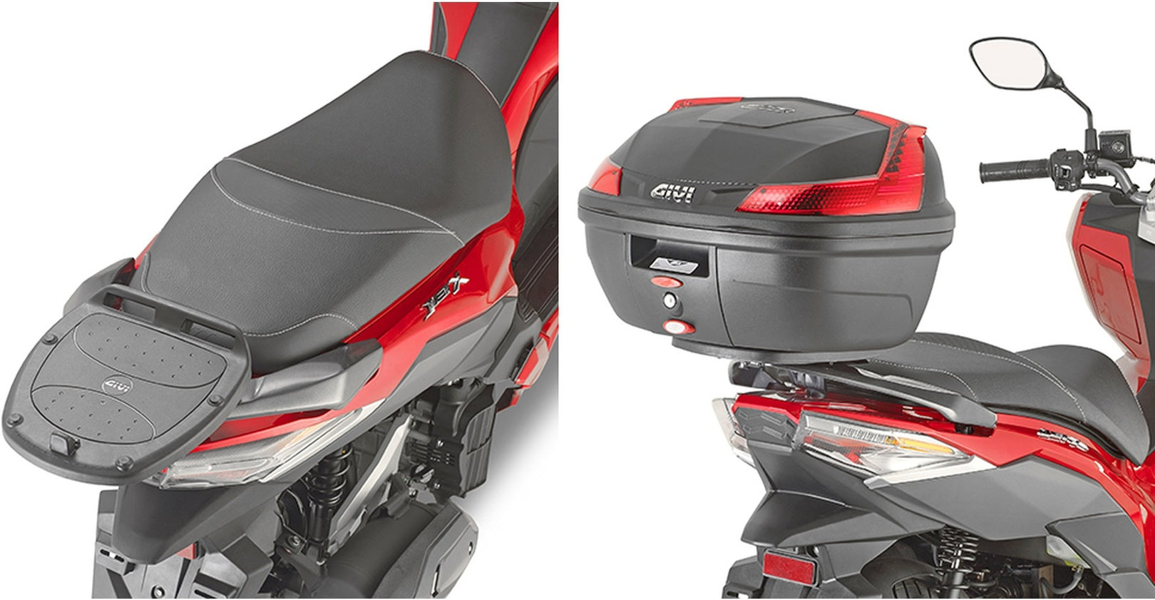 Monolock Vision Black Tech Top Case - 34 Lt Vision Technopolymer - Givi Compatible With Sym Jet X 125 (2021-2024)