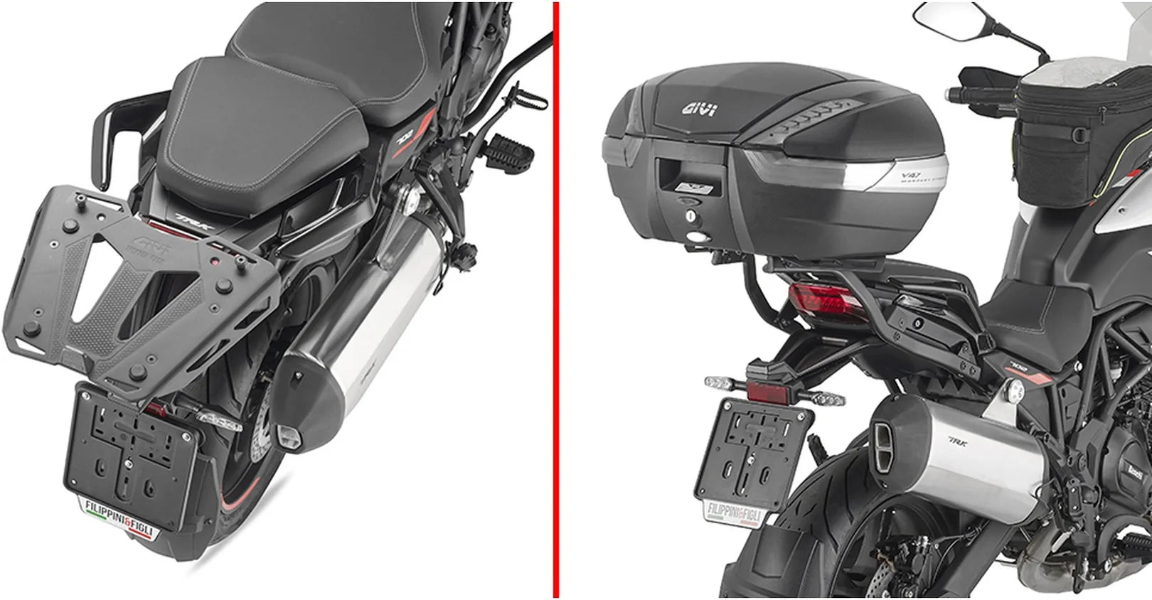 Baúl Monokey Trekker Aluminio Negro 33 Lt Trekker Aluminio - Givi Compatible Con Benelli Trk 702 X (2023-2024)