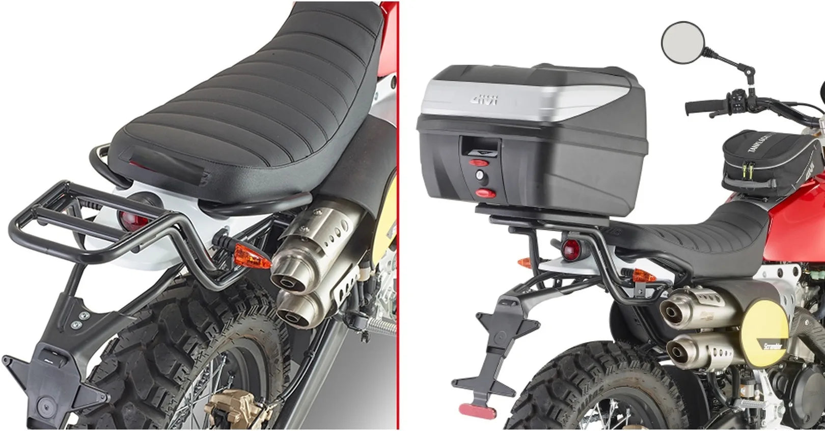 Baúl Monolock Simply Iv Negro Tech 45 Lt Simply Iv Plastico - Givi Compatible Con Fantic Motor Caballero Scrambler 250 (2018-2023)