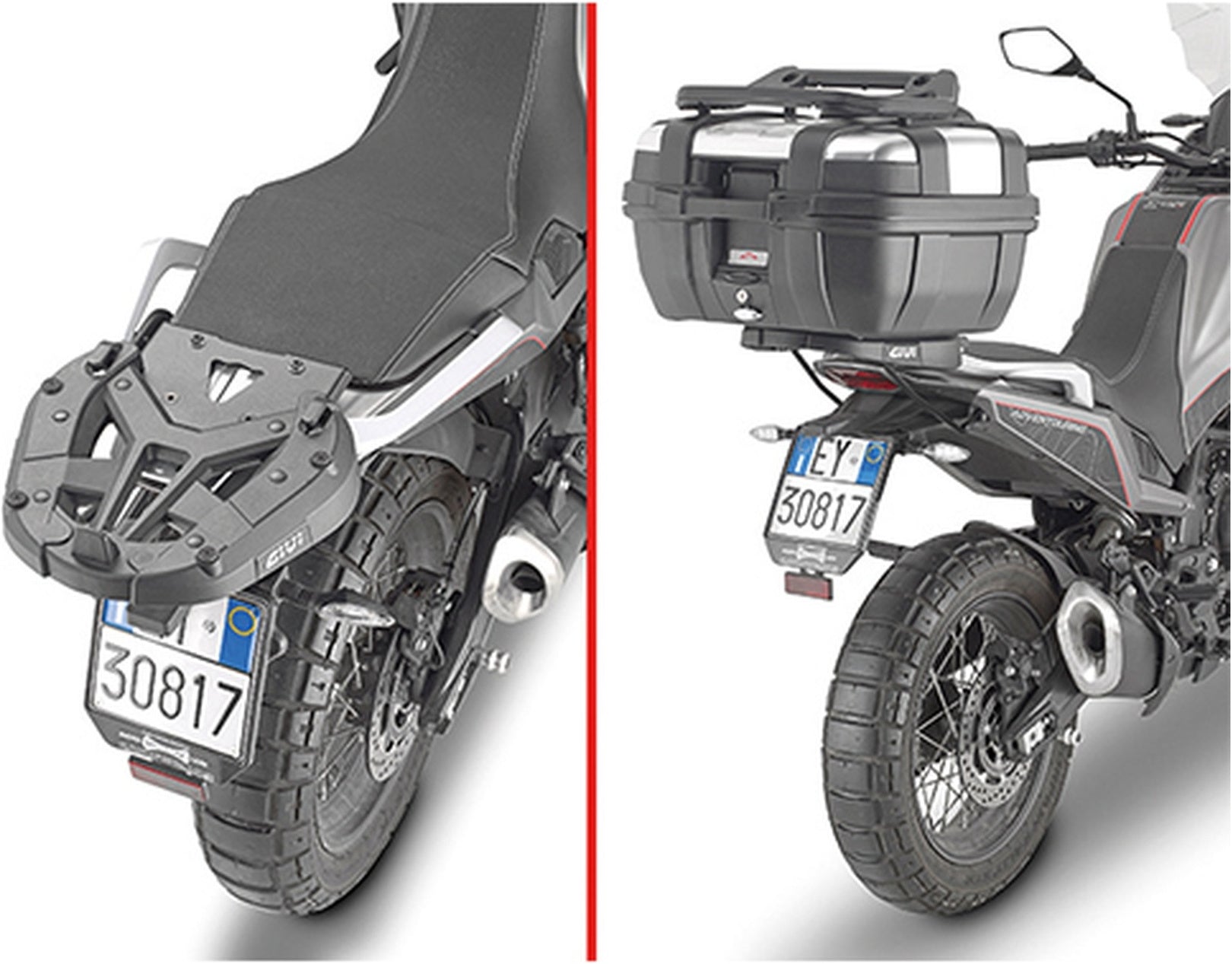Monokey Maxia 5 Silver Top Case - 58 Lt Maxia 5 Technopolymer - Givi Compatible With Moto Morini X-Cape 649 (2021-2024)