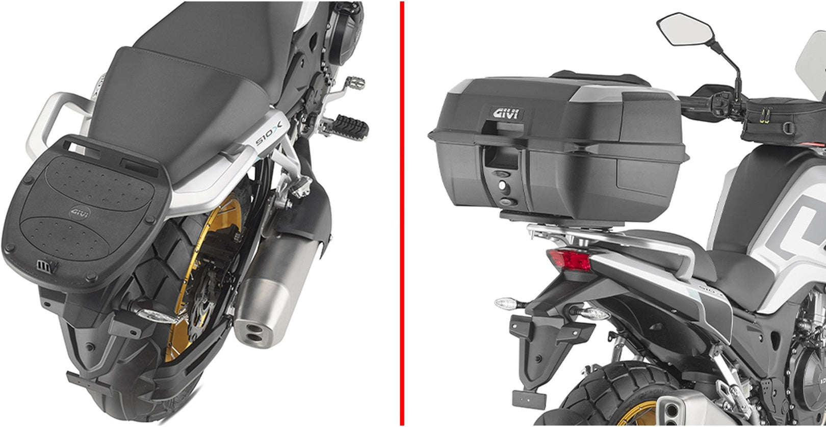 Monolock Vision Black Tech Top Case - 34 Lt Vision Technopolymer - Givi Compatible With Kove Moto 510 X (2024)