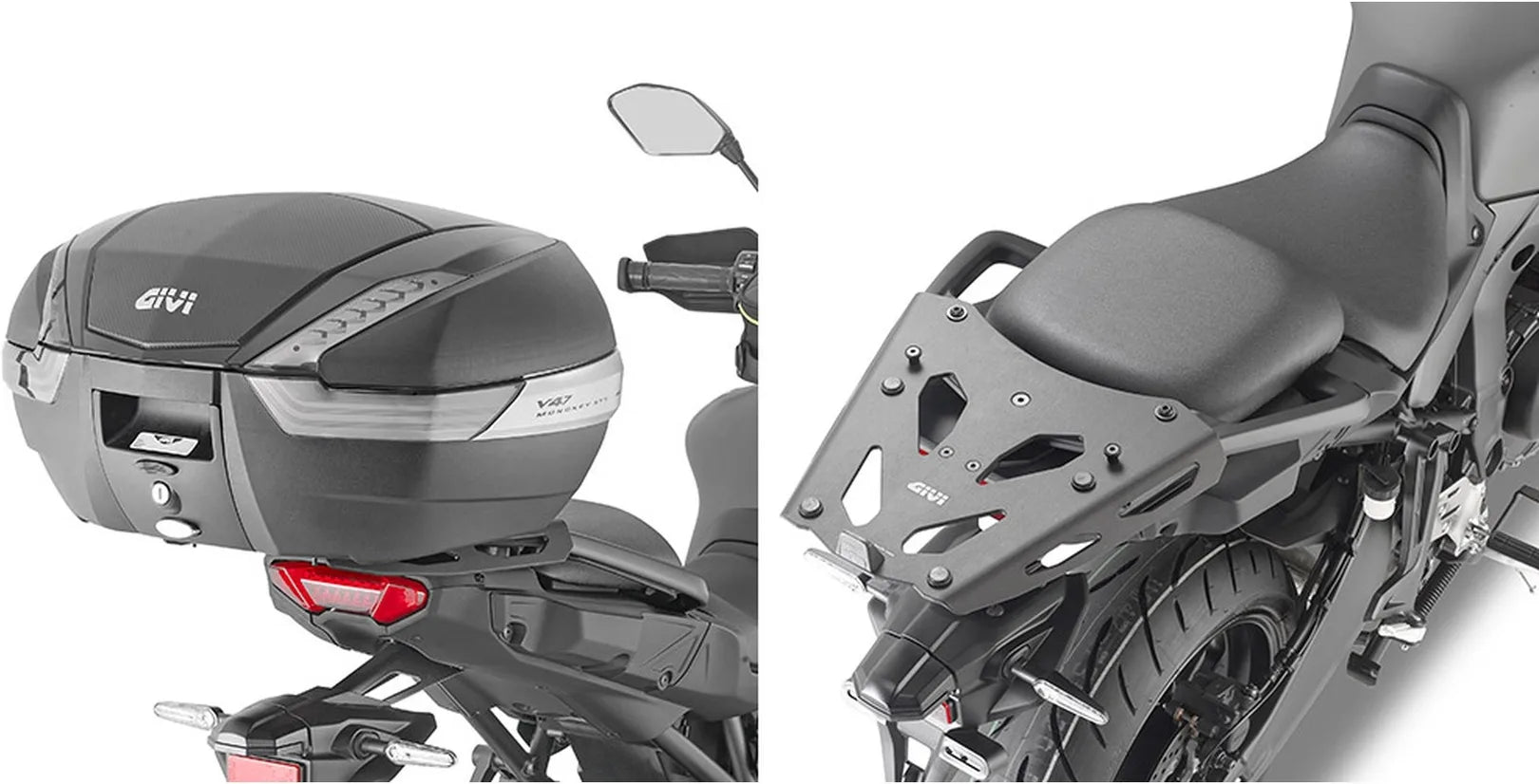 Baúl Monokey Plata Tech 47 Lt Plastico - Givi Compatible Con Yamaha Tracer 9 - Gt - Gt+ (2021-2024)