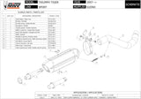 Tubo De Escape Sin Catalizador Y Con Homologación Acústica Suono Acero Negro Carbono - Mivv Compatible Con Triumph Tiger 1050 (2007-2012)