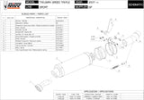 Tubo De Escape Con Catalizador Y Homologación Acústica Gp Carbono - Mivv Compatible Con Triumph Speed Triple (2007-2010)