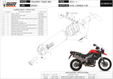 Tubo De Escape Con Homologación Acústica Oval Carbono Carbono - Mivv Compatible Con Triumph Tiger 800 (2011-2016)
