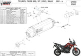 Tubo De Escape Con Homologación Acústica Speed Edge Acero Carbono - Mivv Compatible Con Triumph Tiger 900 - Gt - Pro (2021-2024)