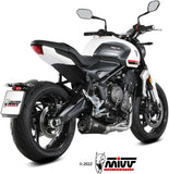 Complete Non-Catalytic Exhaust System With Sound Certification Delta Race Steel Black Carbon - Mivv Compatible With Triumph Trident 660 (2021-2024)