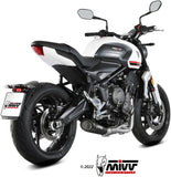Sistema De Escape Completo Sin Catalizador Y Sin Homologación Acústica X-M5 Acero Negro Carbono - Mivv Compatible Con Triumph Trident 660 (2021-2024)