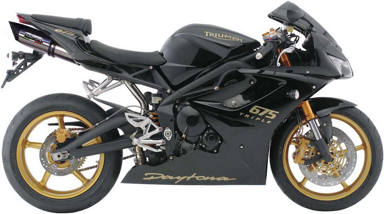 Catalytic Exhaust Tip With Sound Certification Tiburon Titanium - Gpr Compatible With Triumph Daytona 675 (2006-2008)