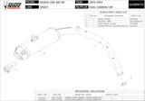 Tubo De Escape Con Homologación Acústica Oval Carbono Carbono - Mivv Compatible Con Honda Cbr 600 Rr (2003-2004)