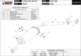 Tubo De Escape Con Homologación Acústica Oval Acero - Mivv Compatible Con Honda Cbr 1000 Rr (2004-2005)
