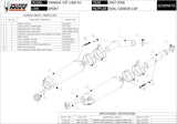 Escape Doble Sin Catalizador Con Homologación Acústica Oval Carbono Carbono - Mivv Compatible Con Yamaha Yzf 1000 R1 (2007-2008)