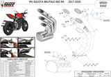 Tubo De Escape Con Homologación Acústica Speed Edge Acero Negro Carbono - Mivv Compatible Con Mv Agusta Brutale 800 Rr (2017-2024)