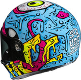 Casco Integral Para Moto Hjc V10 Advanced Fiberglass Composite Mc28 Squeeze Talla 07 S