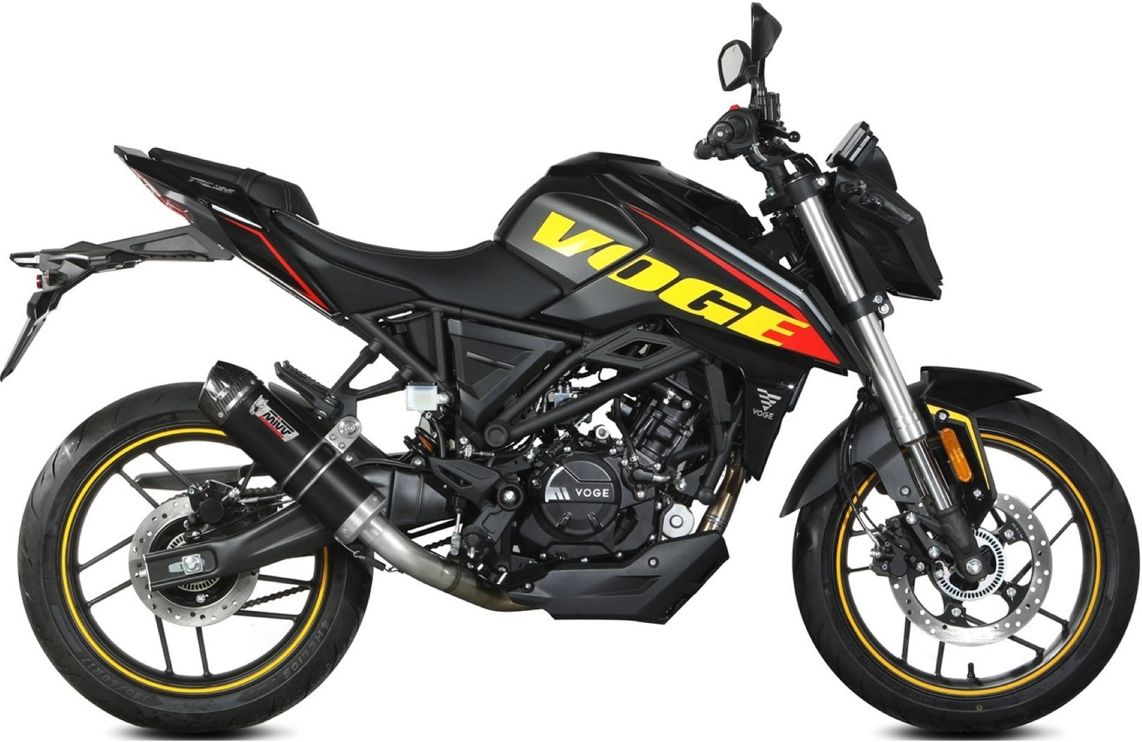 Complete Non-Catalytic Exhaust System With Sound Certification Gp Steel Black Carbon - Mivv Compatible With Voge Brivido 125R (2023-2024)