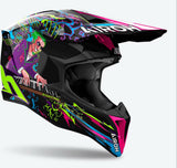 Off-Road Motorcycle Helmet Airoh Wraaap - Wram17 Thermoplastic Hrt Gloss Music Size Xs