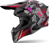 Casco Off-Road Para Moto Airoh Wraaap - Wrc55 Thermoplastic Hrt Rojo Mate Cyber Talla Xxl