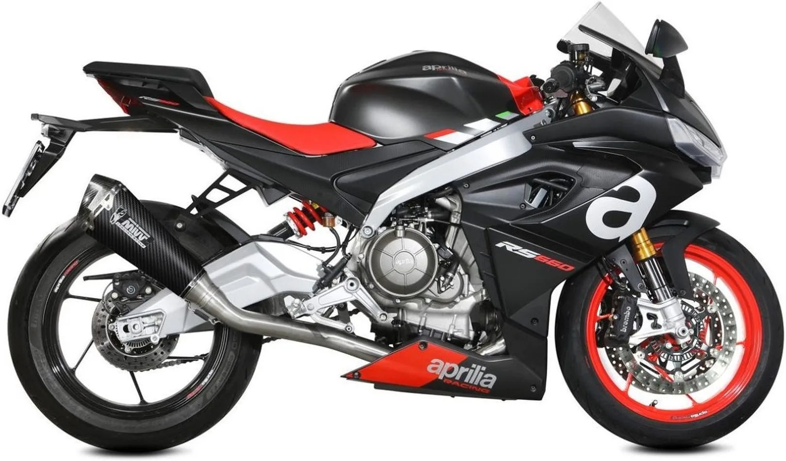Sistema De Escape Completo Sin Catalizador Y Sin Homologación Acústica Delta Race Carbono Carbono - Mivv Compatible Con Aprilia Tuono 660 (2021-2024)