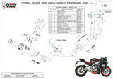 Sistema De Escape Completo Sin Catalizador Y Sin Homologación Acústica X-M1 Titano - Mivv Compatible Con Aprilia Tuono 660 (2021-2024)