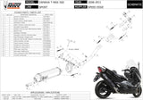 Sistema De Escape Completo Sin Catalizador Y Con Homologación Acústica Speed Edge Acero Negro Carbono - Mivv Compatible Con Yamaha T-Max 500 (2008-2011)