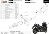 Sistema De Escape Completo Sin Catalizador Y Con Homologación Acústica Speed Edge Acero Negro Carbono - Mivv Compatible Con Yamaha T-Max 530 (2012-2016)
