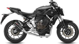 Sistema De Escape Completo Con Catalizador Y Homologación Acústica Gp Acero Negro Carbono - Mivv Compatible Con Yamaha Mt-07 (2014-2024)