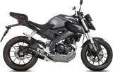Sistema De Escape Completo Sin Catalizador Y Con Homologación Acústica Gp Acero Negro Carbono - Mivv Compatible Con Yamaha Mt-125 (2015-2019)