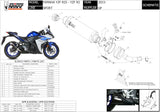 Tubo De Escape Con Homologación Acústica Gp Acero Negro - Mivv Compatible Con Yamaha Yzf-R25 (2015-2022)