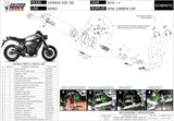 Complete Non-Catalytic Exhaust System With Sound Certification Oval Titanium Carbon - Mivv Compatible With Yamaha Xsr 700 (2016-2020)