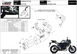 Tubo De Escape Con Homologación Acústica Double Gun Acero Negro - Mivv Compatible Con Yamaha Mt-03 (2016-2024)