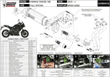 Sistema De Escape Completo Con Catalizador Y Homologación Acústica Speed Edge Acero Carbono - Mivv Compatible Con Yamaha Tracer 700 (2016-2024)