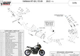 Sistema De Escape Completo Con Catalizador Y Homologación Acústica X-M1 Acero Negro - Mivv Compatible Con Yamaha Mt-09 (2013-2020)