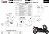 Sistema De Escape Completo Sin Catalizador Y Con Homologación Acústica Oval Acero Negro Carbono - Mivv Compatible Con Yamaha T-Max 530 (2017-2019)