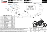 Sistema De Escape Completo Sin Catalizador Y Con Homologación Acústica Gppro Acero Negro - Mivv Compatible Con Yamaha Mt-07 (2021-2024)