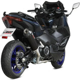 Sistema De Escape Completo Con Catalizador Y Homologación Acústica Oval Acero Negro - Mivv Compatible Con Yamaha T-Max 560 (2022-2024)