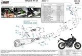 Sistema De Escape Completo Sin Catalizador Y Sin Homologación Acústica Delta Race Acero Negro Carbono - Mivv Compatible Con Yamaha Fz-07 (2021-2024)