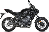 Sistema De Escape Completo Sin Catalizador Y Sin Homologación Acústica Delta Race Acero Negro Carbono - Mivv Compatible Con Yamaha Mt-07 (2021-2024)