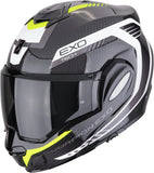 Casco Modular Para Moto Scorpion Exo Exo-Tech Evo Carbon Carbon Fiber Negro Neón Amarillo Cosy Talla M