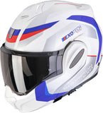 Flip-Up Motorcycle Helmet Scorpion Exo Exo-Tech Evo Pro Ultra Tct White Blue Red Acuti Size Xs