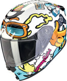 Casco Integral Para Moto Scorpion Exo Exo-Jnr Air Polycarbonate Blanco Azul Fun Talla M