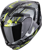 Full-Face Motorcycle Helmet Scorpion Exo Exo-391 Polycarbonate Black Neon Yellow Clutter Size Xxl