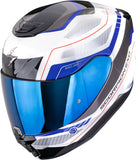 Full-Face Motorcycle Helmet Scorpion Exo Exo-391 Polycarbonate White Blue Leo Size Xs